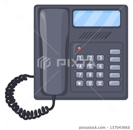 Fax phone cartoon icon. Office technology device Fax phone cartoon icon. Office technology device 137043668
