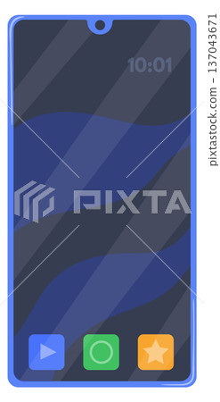 Smartphone cartoon icon. Phone display front view 137043671