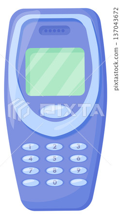 Old cell phone. Retro button telephone icon 137043672