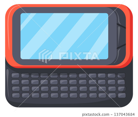 Mobile pc cartoon icon. Retro cell device 137043684