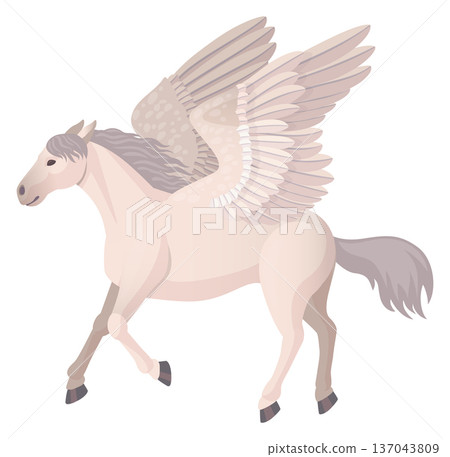 Mythical flying horse character. Cartoon fantasy animal 137043809