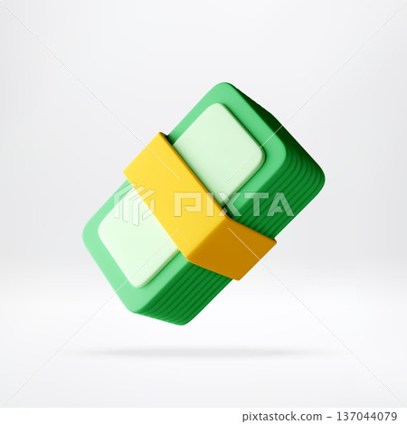 3d Stack of green paper currency bills 3d Stack of green paper currency bills 137044079