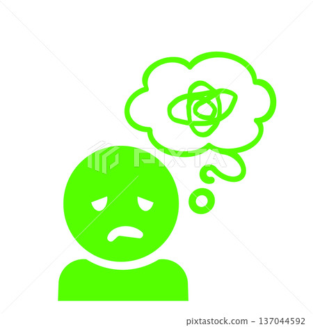 A person icon (green) who is confused and worried 137044592