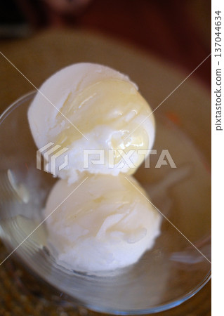 Ice Cream Dessert Served in Bowl Ice Cream Dessert Served in Bowl 137044634