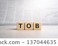 TOB (Tender Offer) Business Concept Economic Newspaper Style Background Material 137044635