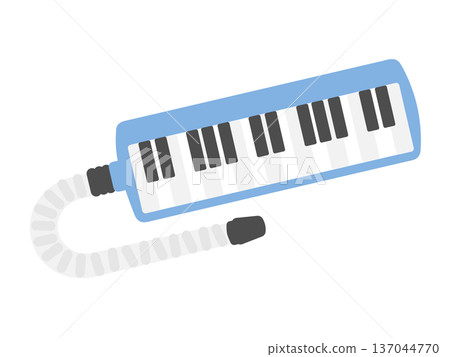 Illustration of a light blue keyboard harmonica/pianica Illustration of a light blue keyboard harmonica/pianica 137044770