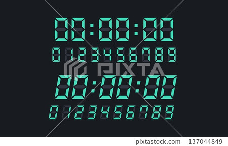 7-segment digital number design 137044849