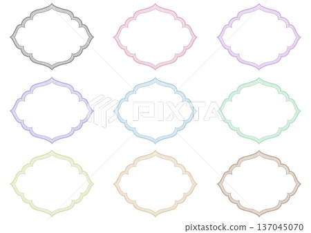 Frame illustration set 137045070