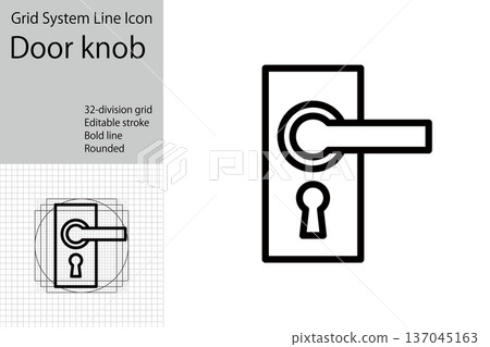 Door knob icon. Keyhole and lock icon Door knob icon. Keyhole and lock icon 137045163