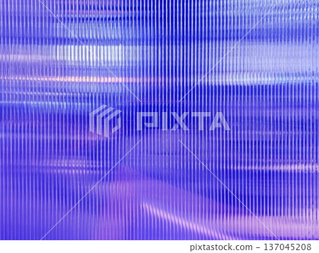Blue corrugated polycarbonate plastic texture background. 137045208