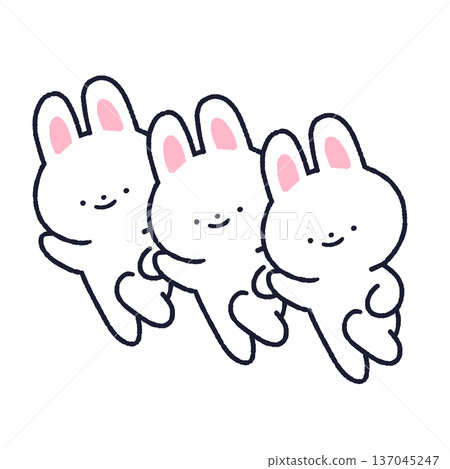 Three Dancing Rabbits Three Dancing Rabbits 137045247