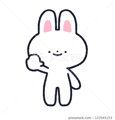 Rabbit raising one hand Rabbit raising one hand 137045253