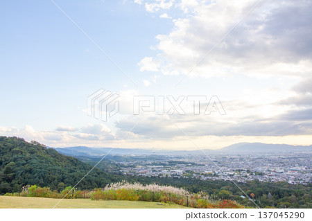 View from the mountain. Evening sky View from the mountain. Evening sky 137045290