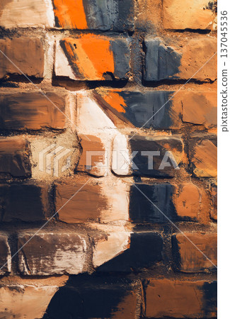 Paint on a brick wall texture Paint on a brick wall texture 137045536