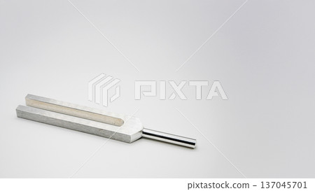 白色背景上的音叉DNA調諧器的微距照片 白色背景上的音叉DNA調諧器的微距照片 137045701