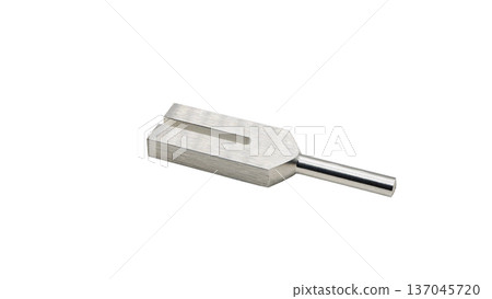 Tuning fork tuner, macro photography, transparent background, metal healing tool 137045720