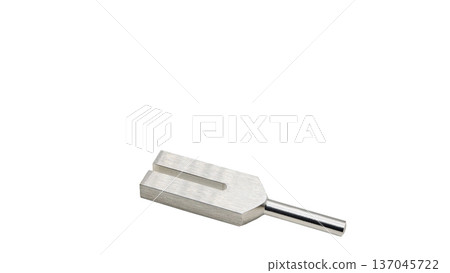 Tuning fork tuner, macro photography, transparent background, metal healing tool Tuning fork tuner, macro photography, transparent background, metal healing tool 137045722