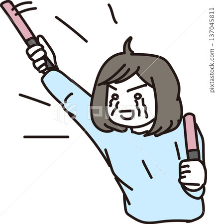 Illustration of a woman enjoying her favorite activity 137045811