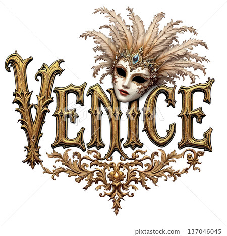 Vsai venice carnival masquerade mask with ornate gold lettering Vsai venice carnival masquerade mask with ornate gold lettering 137046045
