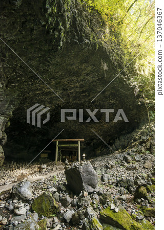 Scenery of Amanoyasugawara, Amano Iwato Shrine, Miyazaki tourist spot, Odo cave, the setting of Japanese mythology, Mysterious shrine cave Scenery of Amanoyasugawara, Amano Iwato Shrine, Miyazaki tourist spot, Odo cave, the setting of Japanese mythology, Mysterious shrine cave 137046367