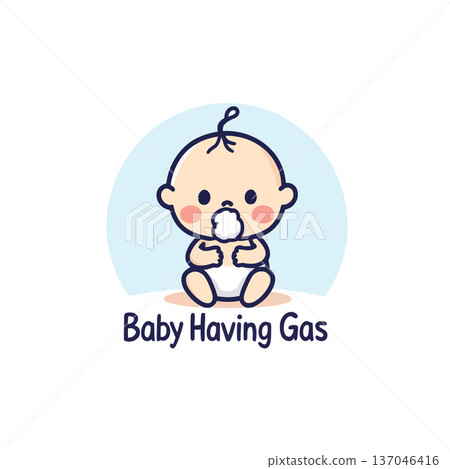 Vsai baby experiencing stomach discomfort and gas pain 137046416