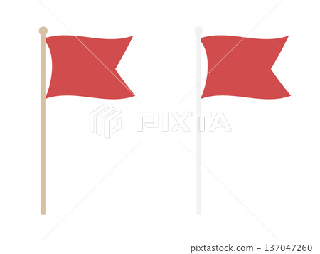 簡單的紅旗插圖素材 137047260