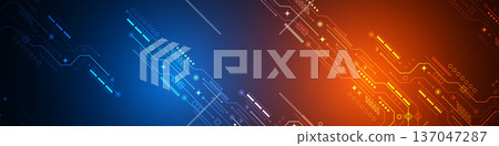 Technological neon background. Engineering innovation . Electronic chip. Vector illustration. Technological neon background. Engineering innovation . Electronic chip. Vector illustration. 137047287