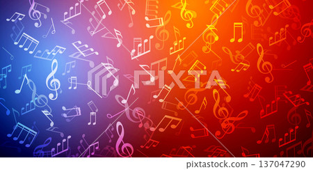 Musical notes . Neon background. Musical concept. Vector illustration. Musical notes . Neon background. Musical concept. Vector illustration. 137047290
