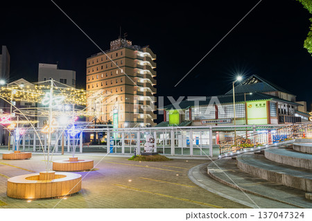 Illuminations in front of Iwata Station (Shizuoka Prefecture) 137047324