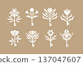 Keys and flowers botanical collection beige 137047607