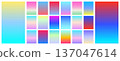Soft water sunset sea color gradient background set. Vector screen design for mobile app. 137047614