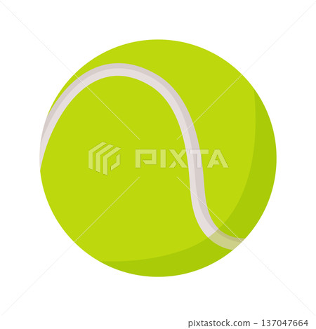 Tennis ball icon in bright yellow green color. Tennis ball icon in bright yellow green color. 137047664