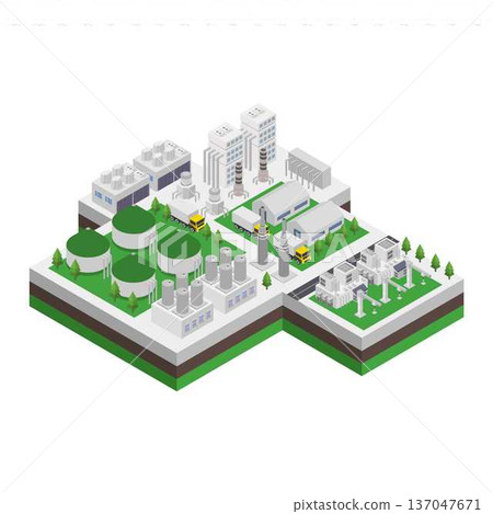 Isometric biogas power plant 137047671