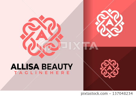 Letter A Beauty Flower Heart Logo Logos Design Element Stock Vector Illustration 137048234
