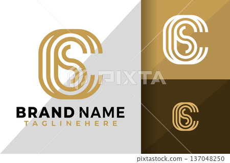 Letter Cs or Sc Elegant Logo Logos Design Element Stock Vector Illustration 137048250