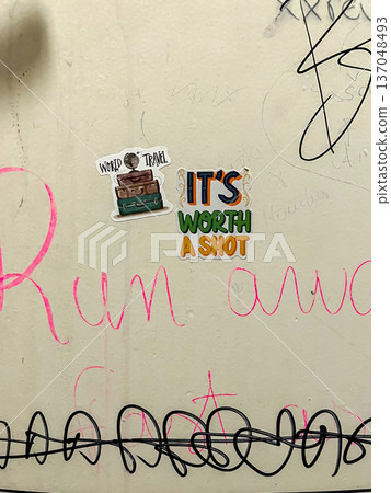 World travel sticker on a wall World travel sticker on a wall 137048493