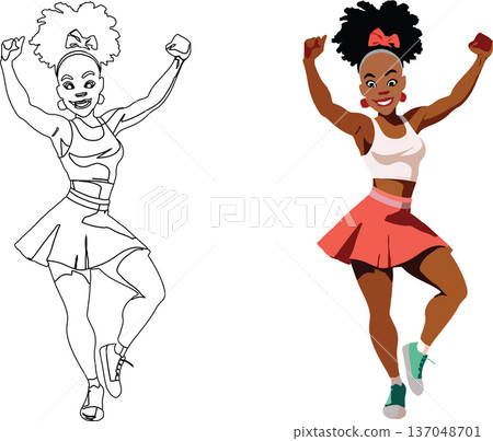 female figure of brazilian girl dancing- 137048701