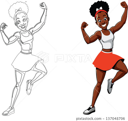 female figure of brazilian girl dancing- 137048706