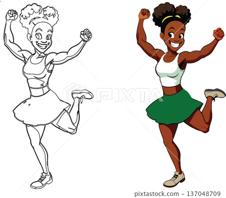 female figure of brazilian girl dancing- 137048709