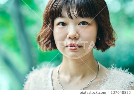 A young woman walking A young woman walking 137048853