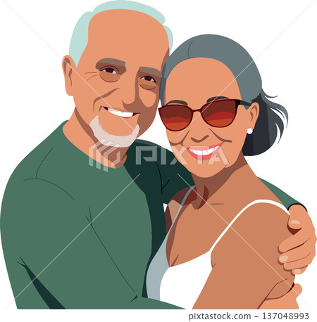 Happy senior couple embracing, showing love and tenderness 137048993