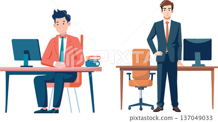 Manager Director Behind Their Desk- 137049033