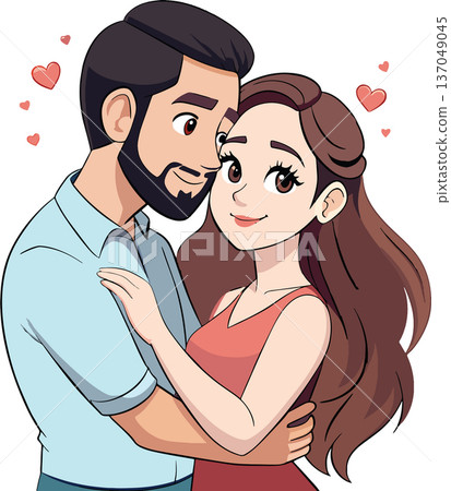 Loving embrace of a couple Loving embrace of a couple 137049045