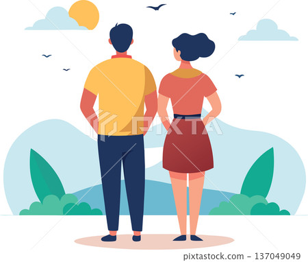 Young couple enjoying romantic getaway on tropical beach vacation- Young couple enjoying romantic getaway on tropical beach vacation- 137049049