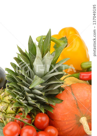 Close-up of Colorful Assorted Fruits and Vegetables Close-up of Colorful Assorted Fruits and Vegetables 137049195