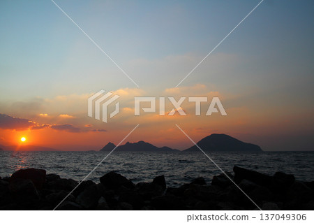 Seaside town of Turgutreis and spectacular sunsets. Bodrum, Turkey. Seaside town of Turgutreis and spectacular sunsets. Bodrum, Turkey. 137049306