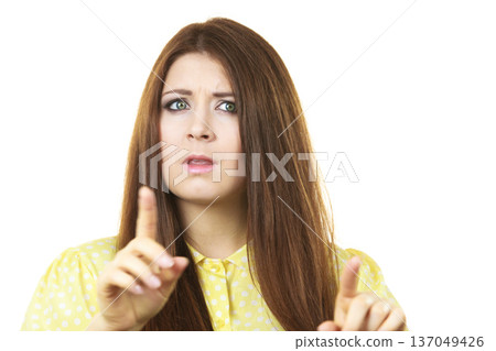 Woman telling to step back 137049426