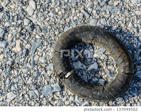 Damaged hanger of car muffler Damaged hanger of car muffler 137049502