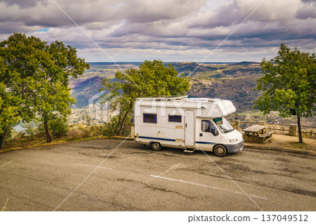 Camper in mountain, Portugal 137049512