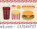 漢堡快餐垃圾食物插圖 137049757